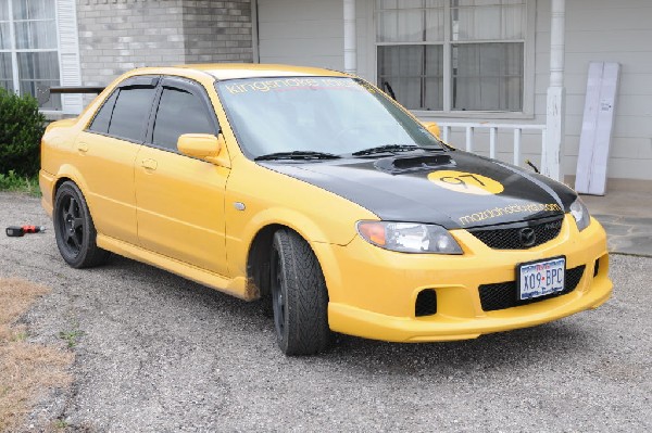 kingsnake racing 2003.5 MazdaSpeed Protege gets an adjustable aluminum wing